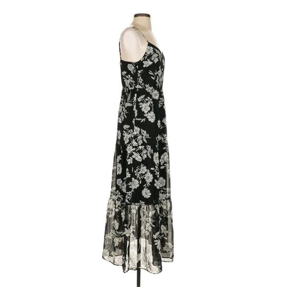 J. Crew Mercantile Tiered Maxi Dress in Black Daisy Floral Sz 4 (Y - Picture 5 of 7